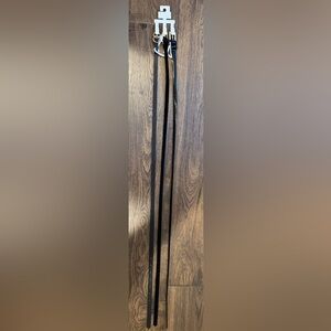 Black Leather Belt with Silver Buckle